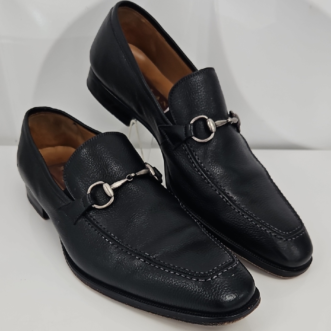 Mezlan Tour Black Leather Horse Bit Loafers